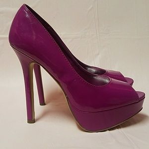 Purple Open Toed Stilettos